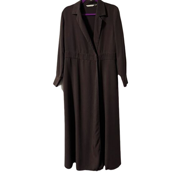 Soft Surroundings Quintessa Maxi Wrap Dress Pockets Size M Brown Long Sleeve - Picture 7 of 12